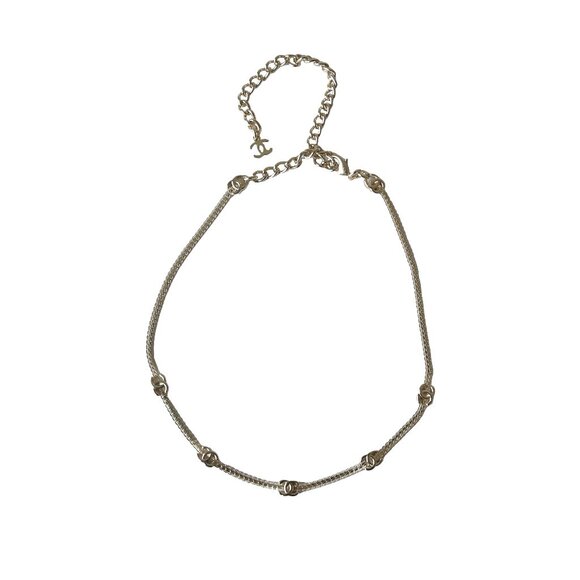 Chanel Five Metal CC Choker Necklace Gold - Picture 1 of 2
